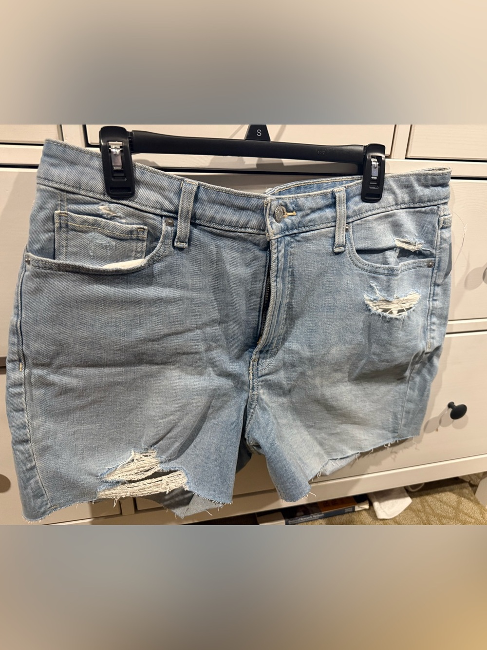 Old Navy Light Blue Distressed Denim Shorts